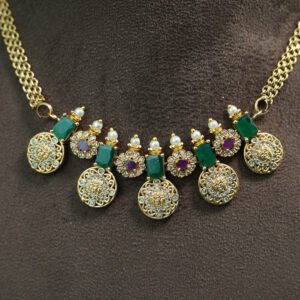 Emerald Coin Charm Necklace