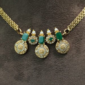 Emerald Coin Drop Necklace