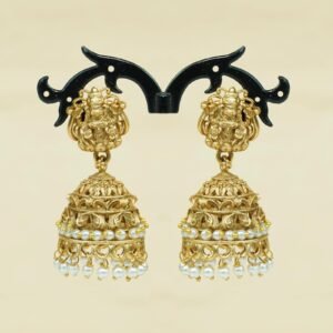 Padmavathi Lakshmi Pearl Jhumka | Temple Festive Earrings | White
