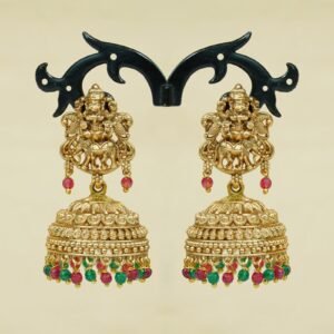 Manjusha Lakshmi Pearl Jhumki | Temple Divine Collection | Multicolour