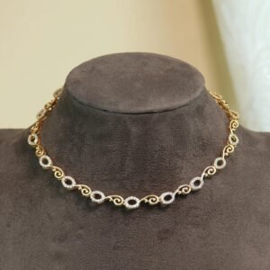 Kanakamala Diamond Replica Brass Necklace | Lightweight AD Stone | White