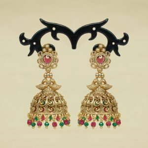 Tarunika Flower Peacock Jhumka | Lightweight Everyday Earring | Multicolour